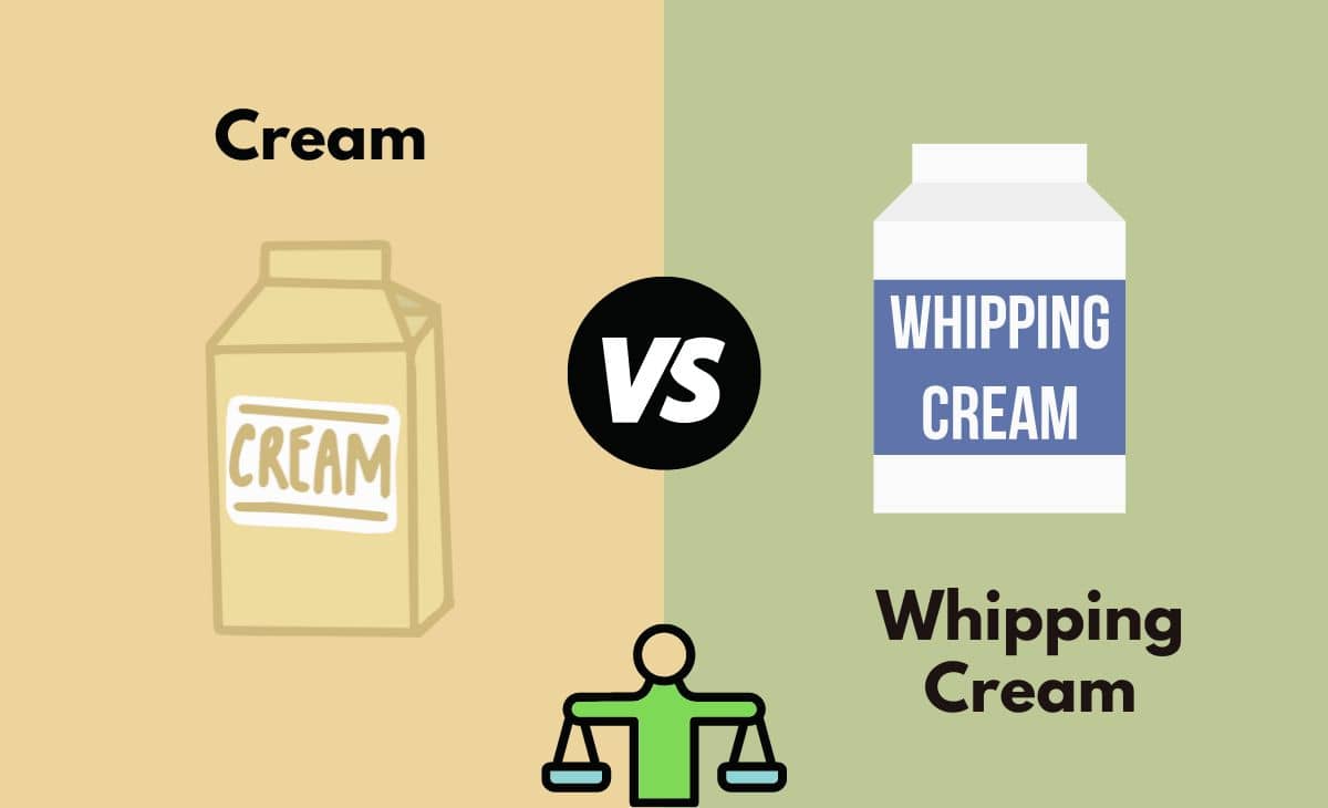 Difference Between Cream and Whipping Cream